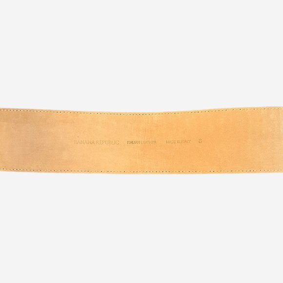 Banana Republic Ravello Embossed Italian Leather Belt Chocolate Gold, Small